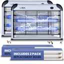 LiBa 2-Pack Electric Bug Zapper Indoor Insect Killer, 2800V Mosquito & Fly Killer with Easy-Clean Tray & 4 Replacement Bulbs