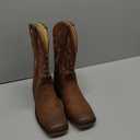 IUV Cowboy Boots For Women Square Toe Wide Western Boots Mid Calf Cowgirl Boots Pull On Fashion Embroidered Cowboy Boots (8.5)