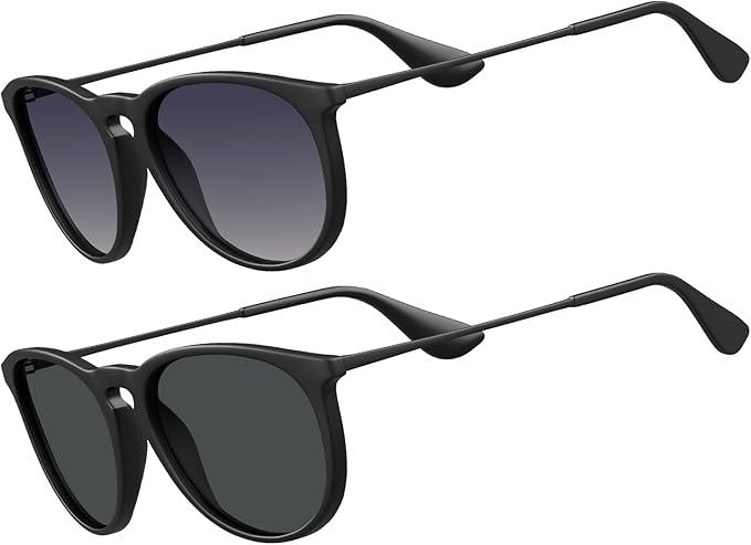 Vintage Round Sunglasses for Women Polarized UV Protection, Trendy Retro Designer Style ST028