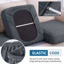 hyha Waterproof Couch Cushion Covers for Pets, Non Slip Sofa Seat Cover for Dogs Washable, Soft Thick Stretch Jacquard Fabric, Sofa Slipcovers with Elastic Bottom (1 Chaise+3 Seater, Grey)