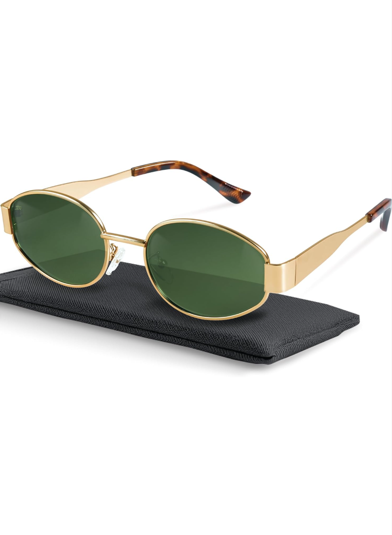 livho 2025 Trendy Oval Sunglasses - Stylish Polarized Shades for Everyday - Retro Metal Frames
