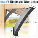 4 PCS 45 Degree Angle Support Brackets,Pergola Kit Heavy Duty Connector,Heavy Duty 4''x4'' (Actual: 3.2''x3.2''),for Wooden Structures Support for Gazebos,Tree Houses,Cabins and Patios