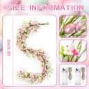 6 Ft Artificial Easter Garland Easter Pink Egg Flower Berry Garland Decorations Spring Flower Garlands with Pastel Eggs and Mixed Twigs for Fireplace Mantel Indoor Outdoor Home Party Door Wall Decor