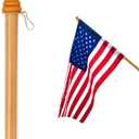 Anley 56" Pine Wooden House Flagpole - for Sleeve House Flags (28" x 40") - Wood Flag Pole with Tangle Free Design, Rotating Rings and Anti-Wrap Tube -Flag and Flagpole Holder NOT Included