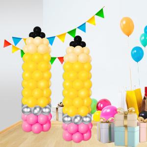 YQUQWN 150 PCS Back to School Balloons Yellow Black Pink Apricot Silver Latex Balloons DIY Pencil Balloon Kit for First Day of School Kindergarten Preschool Graduation Party Decor Supplies