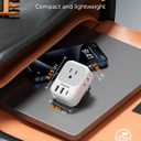 Italy Travel Plug Adapter PD 20W, TESSAN Type L Adapter for Travel with 4 Outlets 3 USB Ports (1 USB-C), Power Adaptor for US to Italy Chile Rome Uruguay Milan Libya