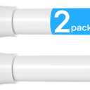 2 Pack Shower Curtain Rod 31-76 Inches Adjustable Tension Curtain Rod No Drilling Spring Loaded Curtain Rods White Shower Rods For Bathroom,Window,Closet,Room Divider,7/8" Diameter