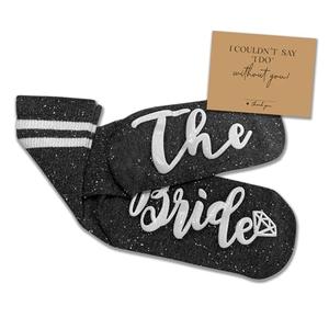 Pack of 3, BachpartyGifts Bridal Sock Gift, Bride Bridesmaid Maid of Honor Matron of Honor Gifts.(The Bride, Gray)