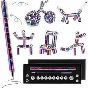 Magnetic Fidget Pen Teen Gifts - Valentines Day Gifts Easter Basket Stuffers For 13 14 15 16 17 18 Year Old Boys Girls,Cool Gadget Things Gel Pens Stress Relief Fidget Toy Office Desk Accessories (COLOR)