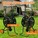 SPECILITE Garden Hose Reel Cart, Fits 75-150 Ft Hose, with Wide Stable Base | Portable Easy-Move Design, Large Capacity Hose Storage Cart, Outdoor Water Hose Reels for Car Washing and Garden Watering