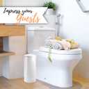 Autumn Alley White Toilet Paper Holder Canister with Lid Vertical Rustproof Free-Standing Farmhouse Metal Toilet Tissue Caddy for 3 Mega Rolls, Rustic Enclosed Toilet Storage Stand