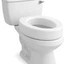 Carex Toilet Seat Riser, Elongated Raised Toilet Seat Adds 3.5 inches to Toilet Height, Assists with Bending or Sitting, Bolt-On Installation Under Existing Toilet Seat, 300 Pound Weight Capacity