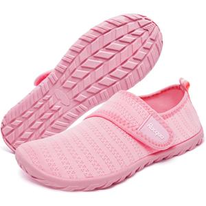 Racqua Kids Water Shoes Boys Girls Quick Dry Barefoot Lightweight Beach Sport Aqua Shoes Swim Pool Walking Surfing Boating Shoes Big Kid Pink 2, 33