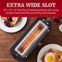 Elite Gourmet ECT3200 2-Slice, 1 Long Slot, Slim Toaster, Reheat, 6 Toast Settings, Defrost, Cancel Functions, Built-in Warming Rack, Extra Wide Slots for Bagels Waffles, Stainless Steel & Black