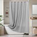 AooHome Shower Curtain Liner, Fabric Bathroom Curtain with Hooks for Hotel, Water Repellent, Light Grey, 72 Width x 75 Height Inch