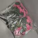 Artificial Flowers for Outdoors 6 Bundles of UV-Resistant Artificial Geraniums, Realistic Silk Flowers for Front Porch, Patio, Garden, Window Boxes & Hanging Baskets (Fuchsia, 6)