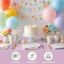 12 Pcs Plastic Pastel Color Tablecloths, 54x108 inch Rectangle Pastel Rainbow Waterproof Disposable Table Covers for Baby Shower Wedding Birthday Party Decoration
