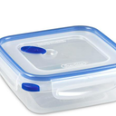 Sterilite 03314706 Ultra Seal 4.0 Cup Square Food Storage Container, Clear and Blue, 4 Pcs