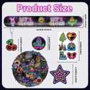 98 PCS Neon Party Favors, Neon Temporary Tattoos Slap Bracelets Stickers Badges Keychains for Neon Birthday Party Decorations Supplies for Classroom Rewards
