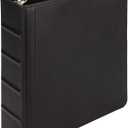 Samsill Vintage Leather Mini 3 Ring Binder 2 Inch Round Ring (Holds 425 Sheets), 5.5 x 8.5 Inch Documents, Professional Organizer, Planner, Notebook, Black