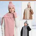 Women Winter Warm Hat Scarf Gloves Set, Touchscreen Gloves Beanie Hat Thick Scarf Set, 3 Pieces Warm Winter Gift (Gray)