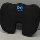 Everlasting Comfort Doctor Recommended Memory Foam Seat Cushion for Office Chairs & Car - Ergonomic Office Desk Accessories - Cushions for Tailbone Pain Relief, Sciatica & Back Support Pillow (Large, 01. Black)