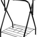 QWORK Freestanding Portable Saddle Rack, Powder Coated Frame Standing Holder, Saddle Strong Tubular Steel 24" L x 19" W x 35" H