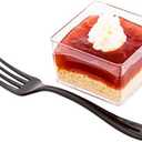 Restaurantware 4 Inch Mini Forks 100 Disposable Tiny Forks - Heavy-Duty Pair With Hors D'oeuvres Desserts Or Samples Black Plastic Appetizer Forks For Parties Weddings Or Catering