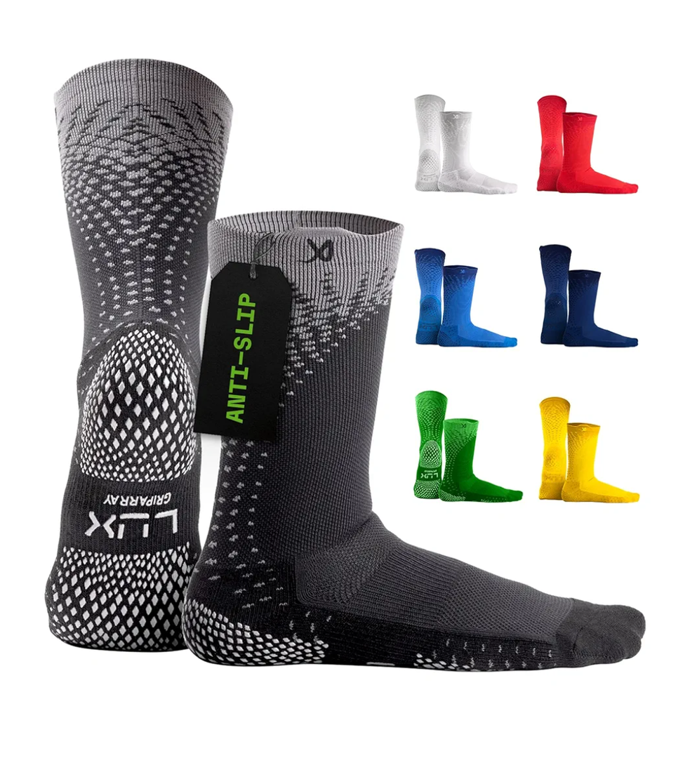 LUX Sports ProCleat Performance Grip Socks GripArray™ - Athletic Socks for Performance Sports - Grip Socks for Men and Women Small