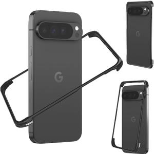 for Pixel 10/10 Pro Bumper Case Compatible with Pixelsnap & MagSafe, Metal Frameless Fast Heat Dissipation, 4 Corner Shockproof Protection Ultra slim Phone Cover Case for Pixel 10/10 Pro(Black)