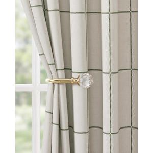 NICETOWN 100% Blackout Forest Green Plaid Curtains for Bedroom, Rod Pocket & Back Tab Brighton Windowpane Pattern Spring Window Treatments for Living Room, W52 x L84, 2 Panels