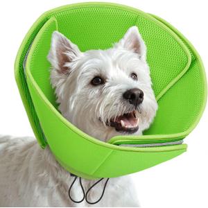 AOFITEE Soft Dog Cone Collar, Adjustable Cone for Dogs to Stop Licking, Dog Cones for Small Dogs, Breathable Elizabethan Collar Wound Healing After Surgery(Green,S) 
