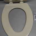 Bemis 1500EC 146 Almond Elongated Molded Wood Toilet Seat with Easy-Clean & Change Hinge