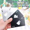 100 Pack Ace of Spades Bottle Openers Bulk Metal Credit Card Beer Bottle Openers Poker Card Bottle Opener Wallet for Party Favor Wedding Favor Groomsmen Bridesmaid Gift (Silver)