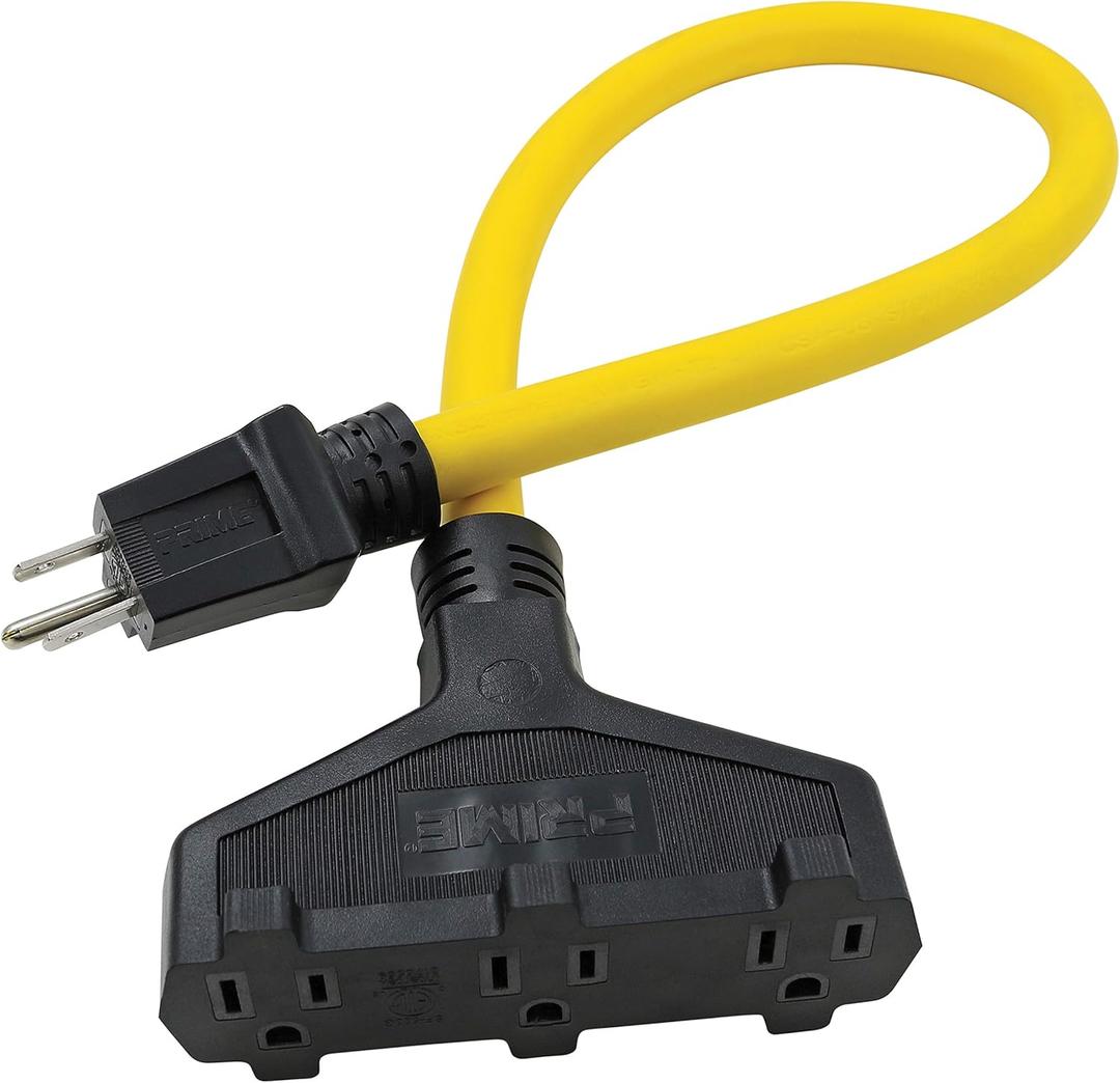 Prime AD050802 Triple-Tap Adapter, Yellow