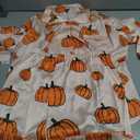 MBZJSDKHLK Women's Halloween Pajamas Set Silk Satin Pumpkin Print Long Sleeve Button Down Shirt 2 Piece Pjs Shorts Sets, M