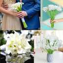 Janinka 60 Pcs Artificial Calla Lily Flowers Bulk Realistic Silk Calla Lilies Bouquet, 14 Inch Faux Flowers for Wedding, Home Decor, Party Centerpieces, Waterproof PU Material (White)