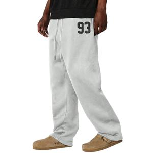 ZAFUL Men's Baggy Casual Pants Letter Graphic Sweapants Drawstring Lounge Straight Leg Track Pants with Pockets(1-Grey, XLarge)