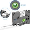 6 X Compatible with TZe-231 Brother Label Maker Tape,Replacement for TZ-231 12mm 0.47" Brother P-Touch Label Tape, Laminated Black on White Label Tape for PT-D210, PT-D220, PT-D200, PT-H110, PT-D410