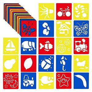54 Pack Drawing Stencils, Hollow Out Drawing Templates, Plastic Animal Stencils for Craft Projects (5.6 x 6 in)