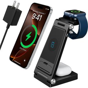 2026 Traveling Portable Wireless Fast Charger for Apple & Android Charging Station,3 in 1 Charging for iPhone 17 16 15 14 13 12, Apple Watch Series & Air pods 4 3 2 Pro,Samsung Galaxy-Gifts for Family
