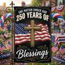 250th Anniversary USA Flag Garden Flag 12 x 18 Inch, 1776-2026 Patriotic American Outdoor Banner, Double Sided Yard Lawn Porch Decoration