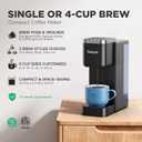 Tastyle Single Serve Coffee Maker, Iced and Hot Coffee Machine for K Cup & Grounds, Compact Design, 40oz Removable Water Reservoir, 6 to 24 Oz Brew Sizes, Fits 7.3" Travel Mug, Black