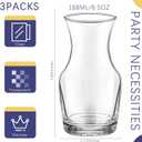 Remagr 3 Pack Single Serving Wine Carafe Glass Small Mini Carafe Individual Wine Refill Decanter for Dinner Parties Tastings Bars Restaurants (6.5 oz)