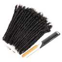DAIXI Handmade Interlocking Locs 100% Real Human Hair Permanent Loc Extensions Textured Natural Looking Soft Dreadlocks (1B - 0.8cm, 8 Inch 30 Strands)