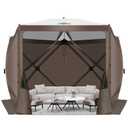 COBIZI 10x10 Pop Up Gazebo, Screen Tent with Carry Bag & Stakes, Brown | Portable Screen House, Gazebos on Clearance, with Sidewalls, Mosquito Netting, for Camping, Backyard, Garden, Beach