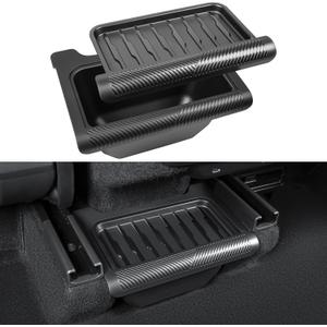 2026 New Model Y Juniper Backseat Garbage Can Organizer TPE Storage Box with Anti-Slip Lid Cover Underseat Storage Tray for 2025-2026 Tesla Model Y Juniper Accessories