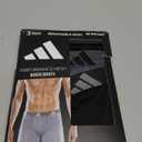 adidas Men's Performance Athletic Mesh Boxer Brief Underwear, Moisture Wicking, Sport Comfort, 3-Pack (Medium, Black/Onix Grey/Black)