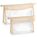 Boho Patch Cosmetic Bag - Summer Beach Swimming Pool Toiletry Makeup Bag Beige Clear Waterproof Travel Makeup Pouch PVC Zipper Clutch Daily Use Purse Summer Beach Gifts for Women Girls