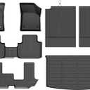 Binmotor-All Weather Floor Mats & Cargo Liner for Volkswagen Atlas 2018-2025 (7 Passenger Bench Seating), 3 Rows Full Set Car Mats TPE, Heavy Duty Car Floor Liners Guard for VW Atlas Accessories